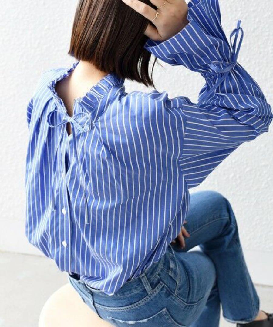 極美品✨シップス ブロード ストライプ キャンディ スリーブ