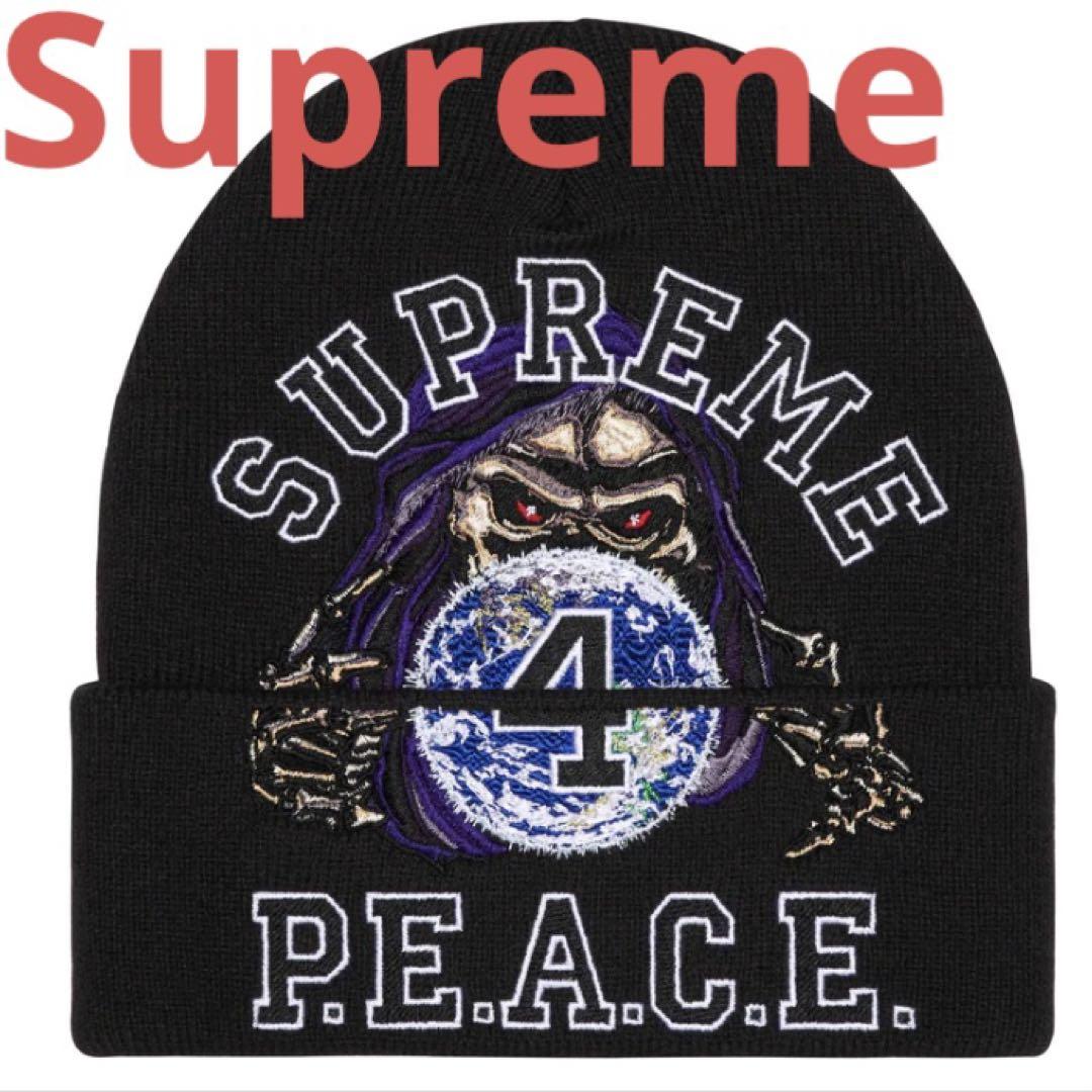 Supreme Peace Embroidered Beanie Black