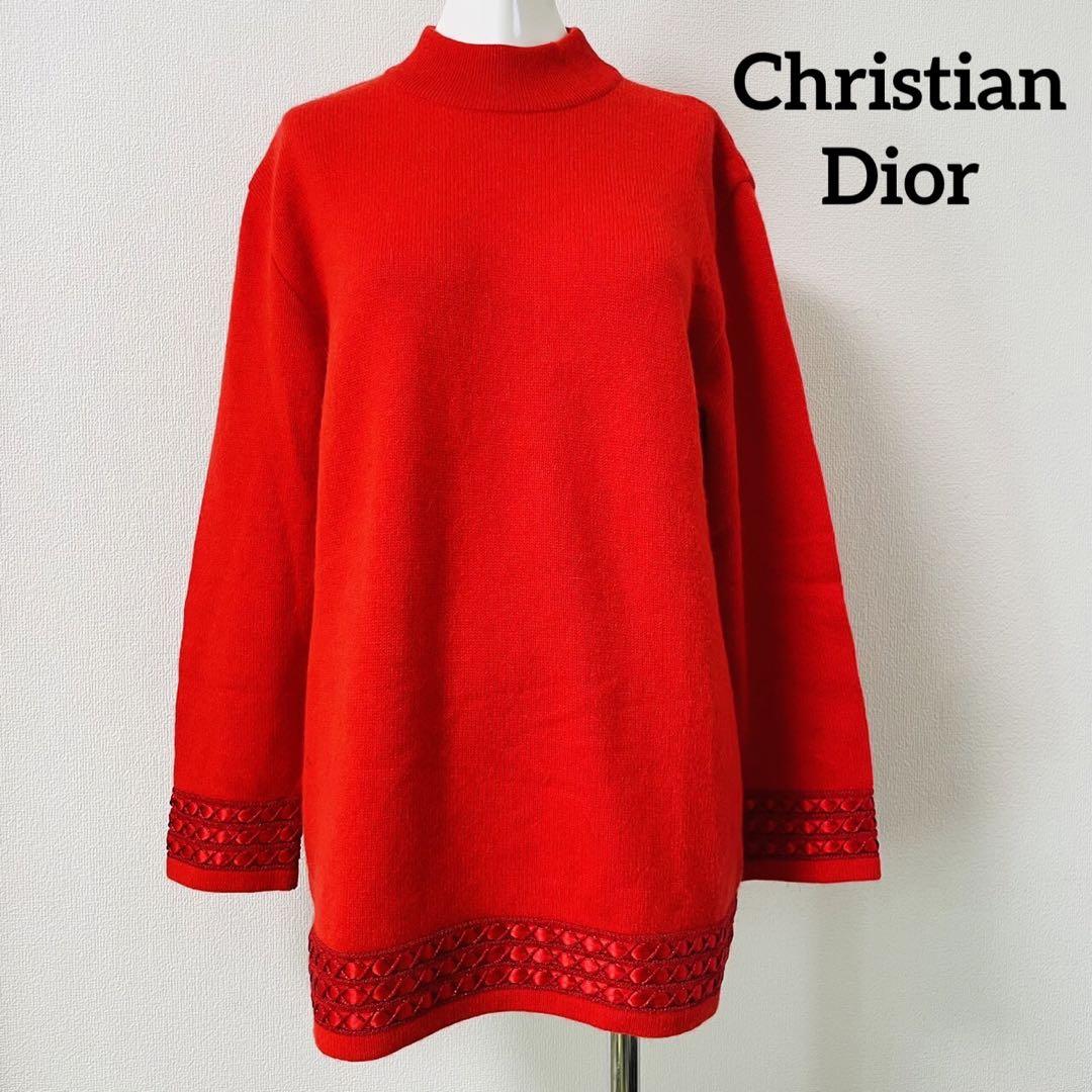 Christian Dior ニット　シルク　レッド