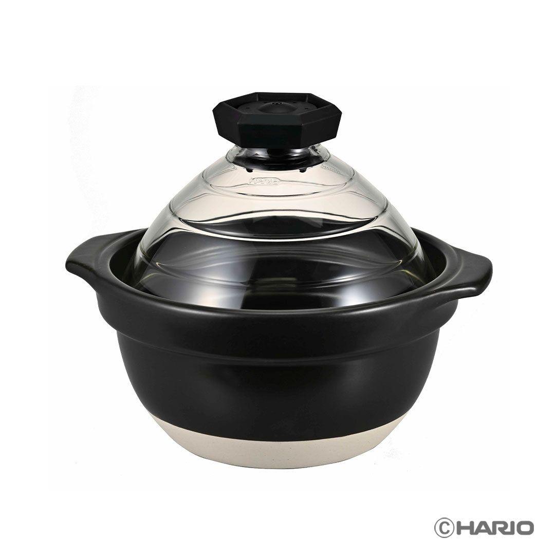 未使用品 HARIO フタがガラスのごはん釜 GN-200B 3合用