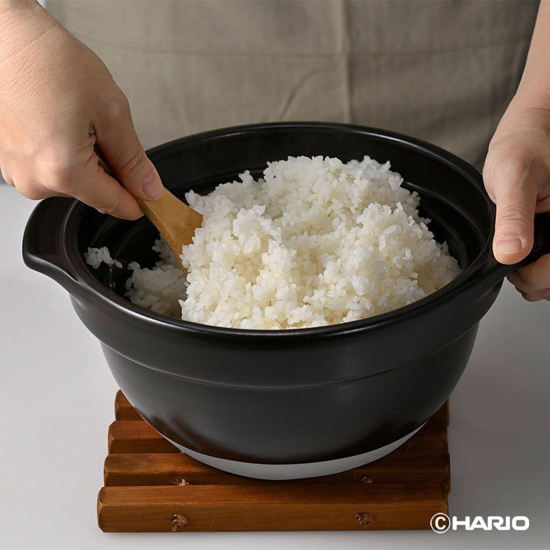 未使用品 HARIO フタがガラスのごはん釜 GN-200B 3合用