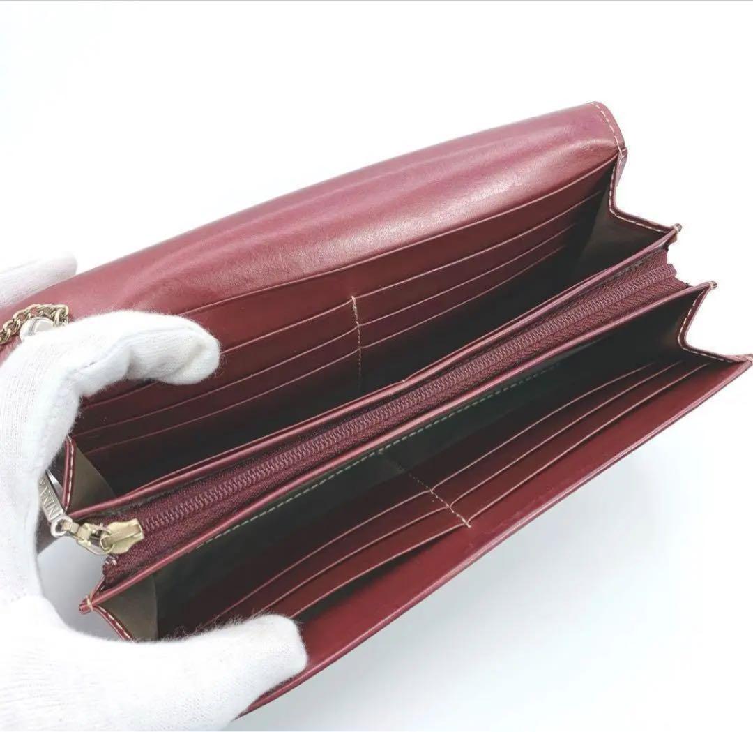 NINA RICCI　ニナリッチ　長財布　財布　ブラウン　レッド　ベルト