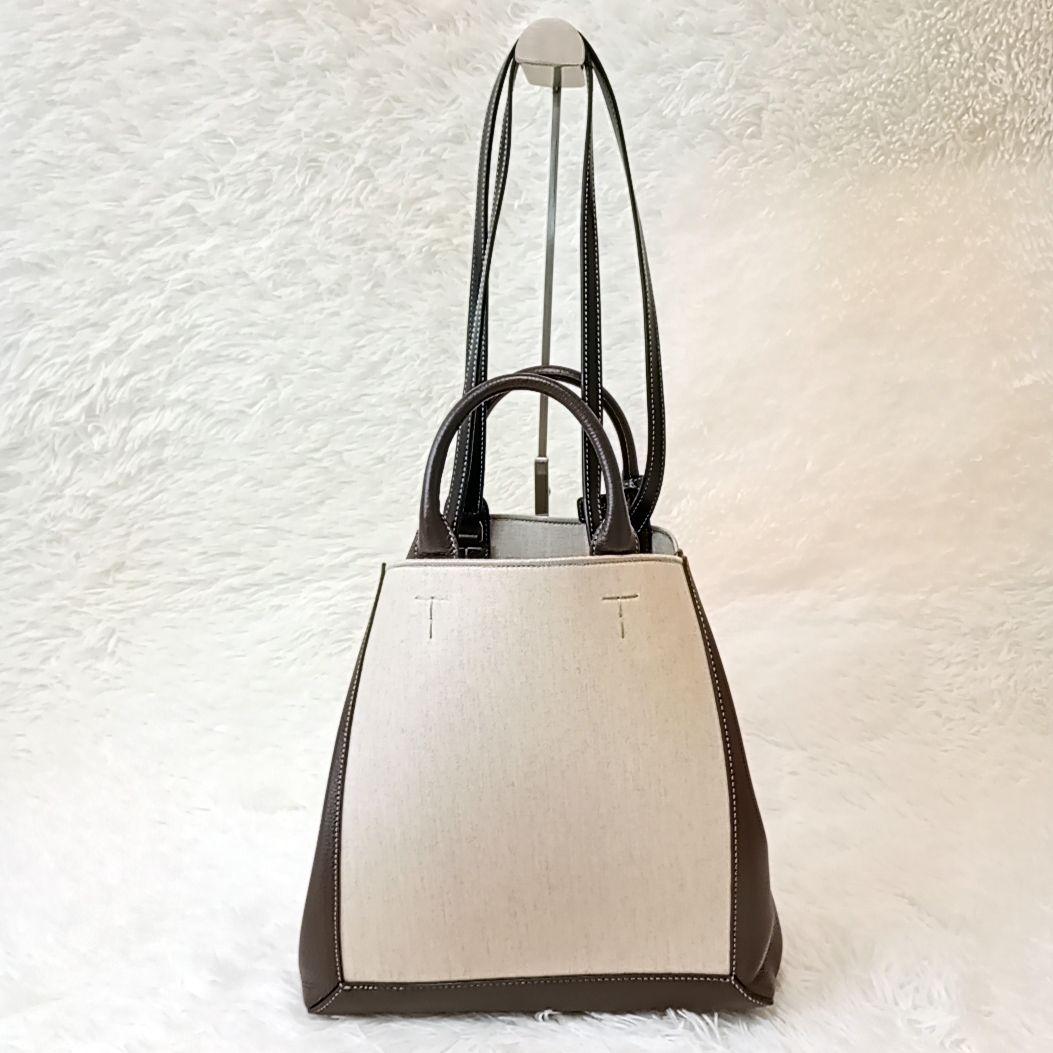 TOD'S ダブルアップ トートバッグ ハンド 2way レザー キャンバス