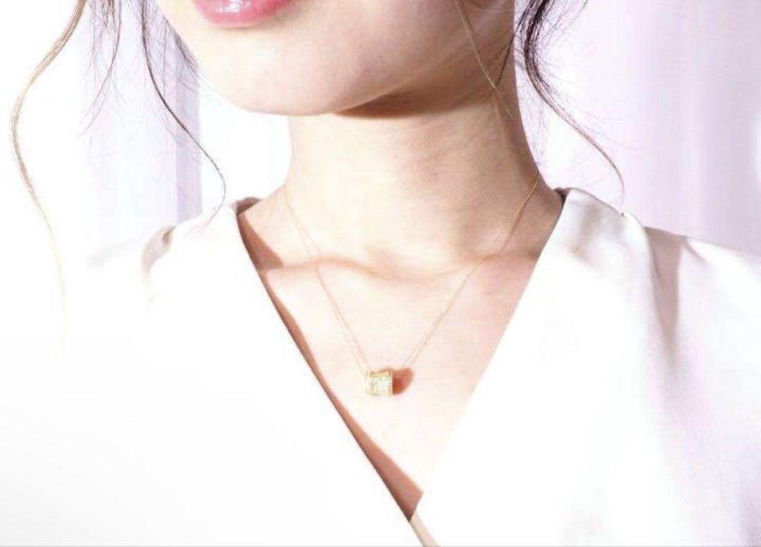 18k 豪華 フル エタニティ ダイヤモンド ネックレス 厳選 K18