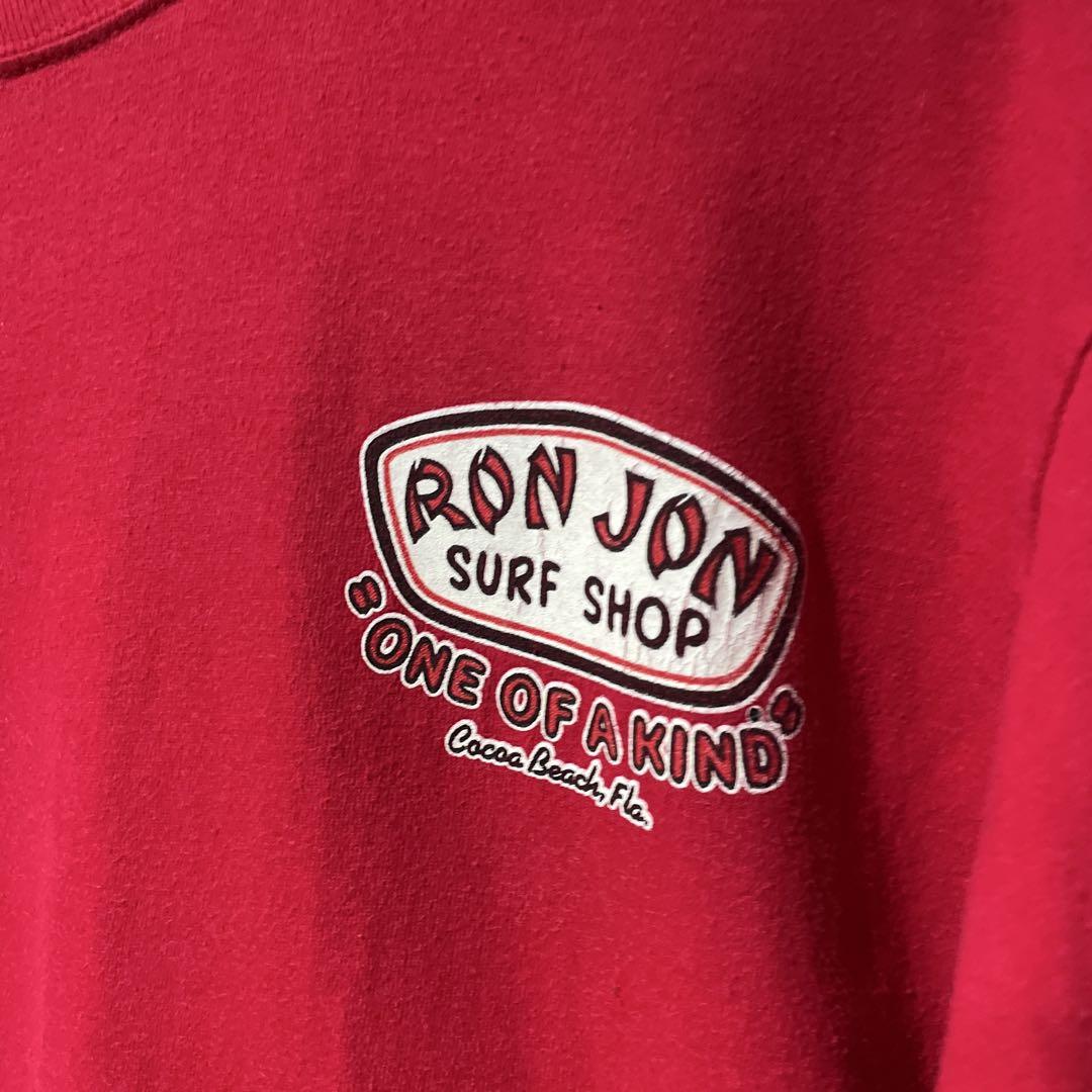 90s USA古着 RON JON ロンジョン プリントロンT レッド