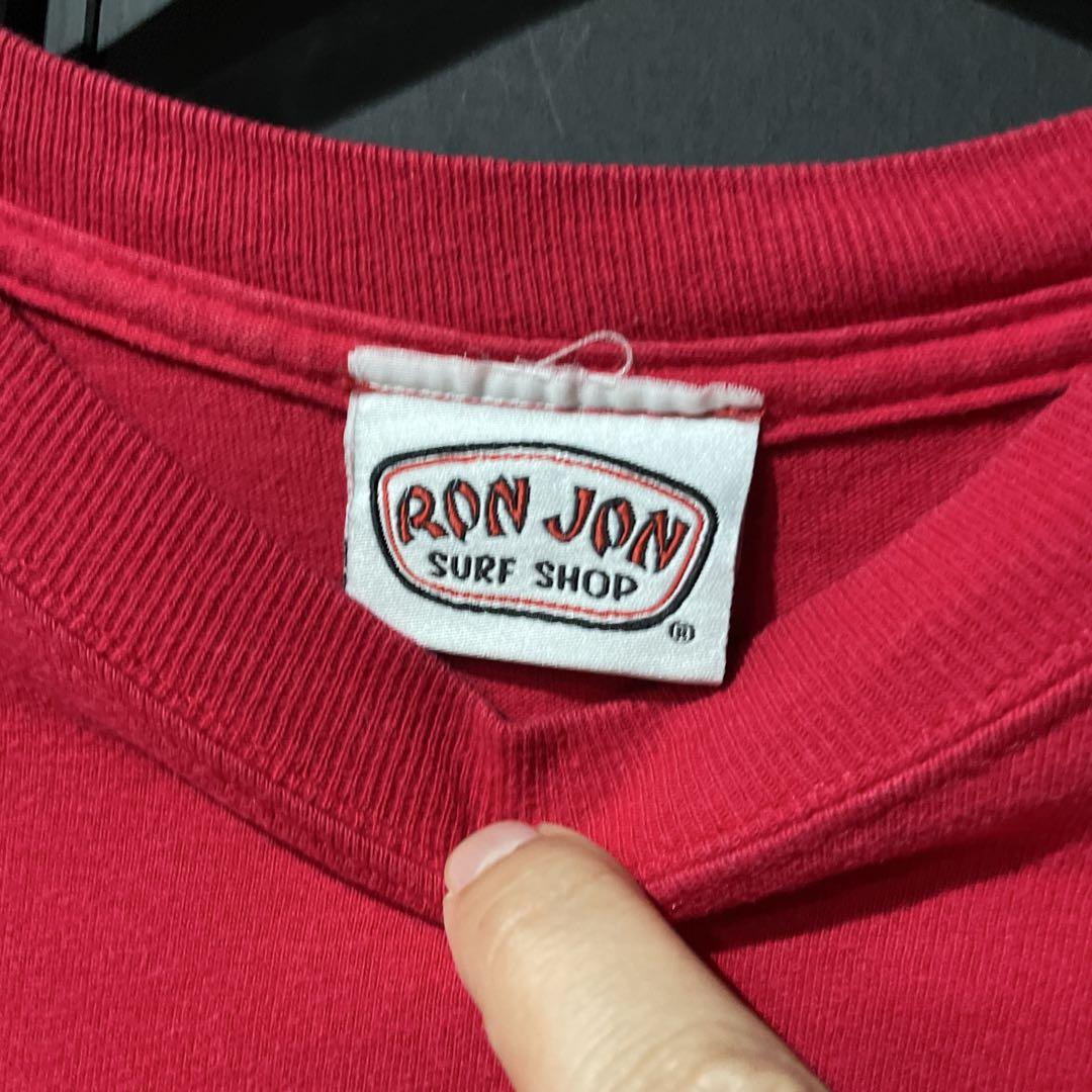90s USA古着 RON JON ロンジョン プリントロンT レッド