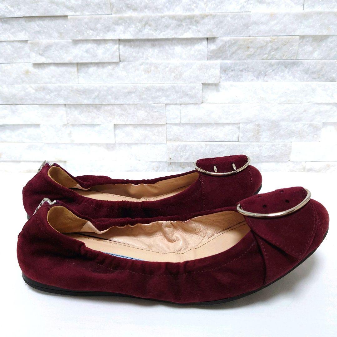 安いSALE 美品 PRADA プラダ バレエシューズ スエード フラットパンプス L8p7q-m35058339903 大得価国産
