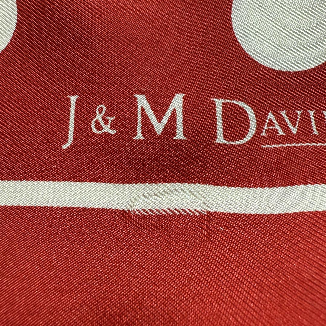 J & M DAVIDSON ドット柄シルクスカーフ