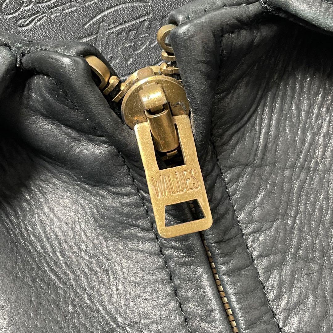 牛革】STUSSY レザージャケット 黒 XL カーコート WALDES 牛革】STUSSY レザージャケット 黒 XL カーコート WALDES