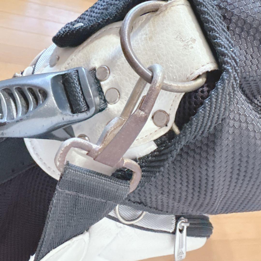 K376 adidas スタンドキャディバック 白黒 K376 adidas スタンドキャディバック 白黒