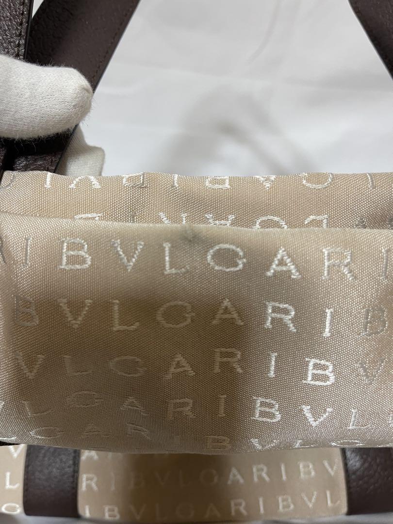 ブルガリ BVLGARI トートバッグ ロゴマニア ベージュ キャンバス