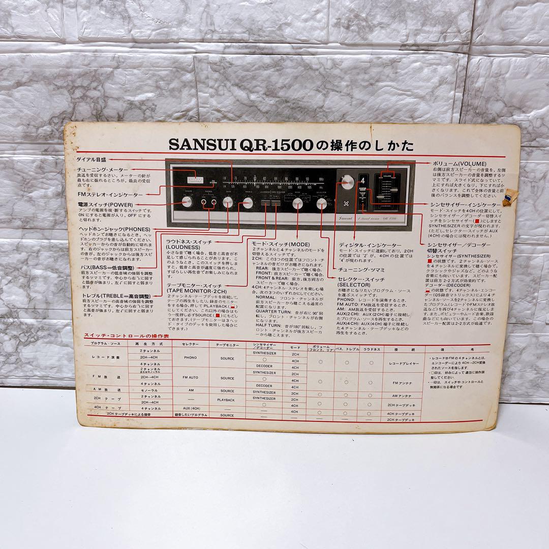 Sansui QR-1500 4チャンネル受信機 アンプ 動作未確認 ジャンク品 Sansui QR-1500 4チャンネル受信機 アンプ 動作未確認 ジャンク