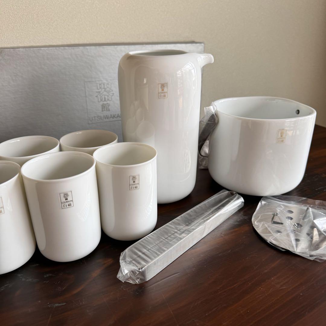 水割りセット器館UTSUWAKAN 白磁昭和レトロアイスペール焼酎