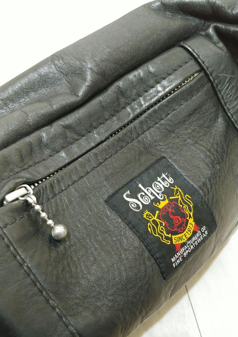 schott ブラック ボディバッグ