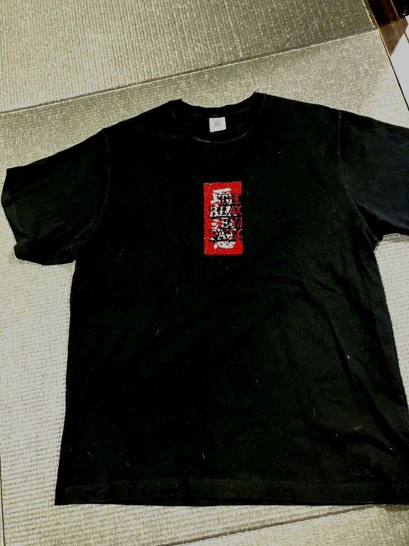 THE BLACK EYE PATCH 取扱注意 ラインストーン Tシャツ　M ラインストーン】ブラックアイパッチ 取扱注意ロゴTシャツ