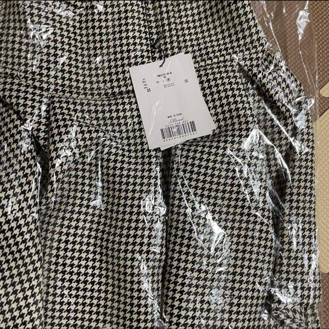 新品未使用　ミシェルマカロン　美脚になれるスカート　千鳥柄　M