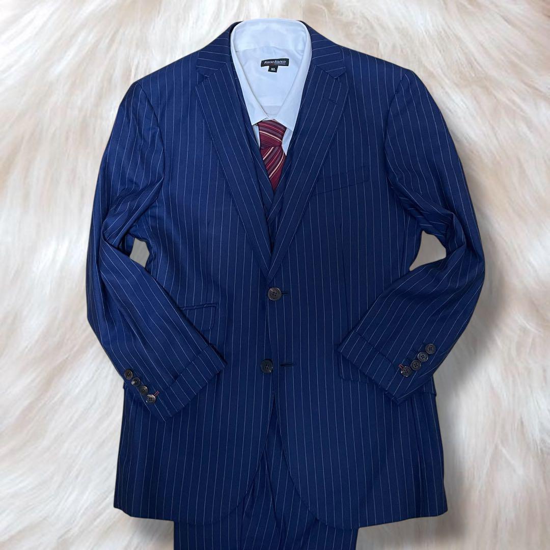 美品 ブラックレーベルクレストブリッジ スリーピーススーツ ネイビー 36R