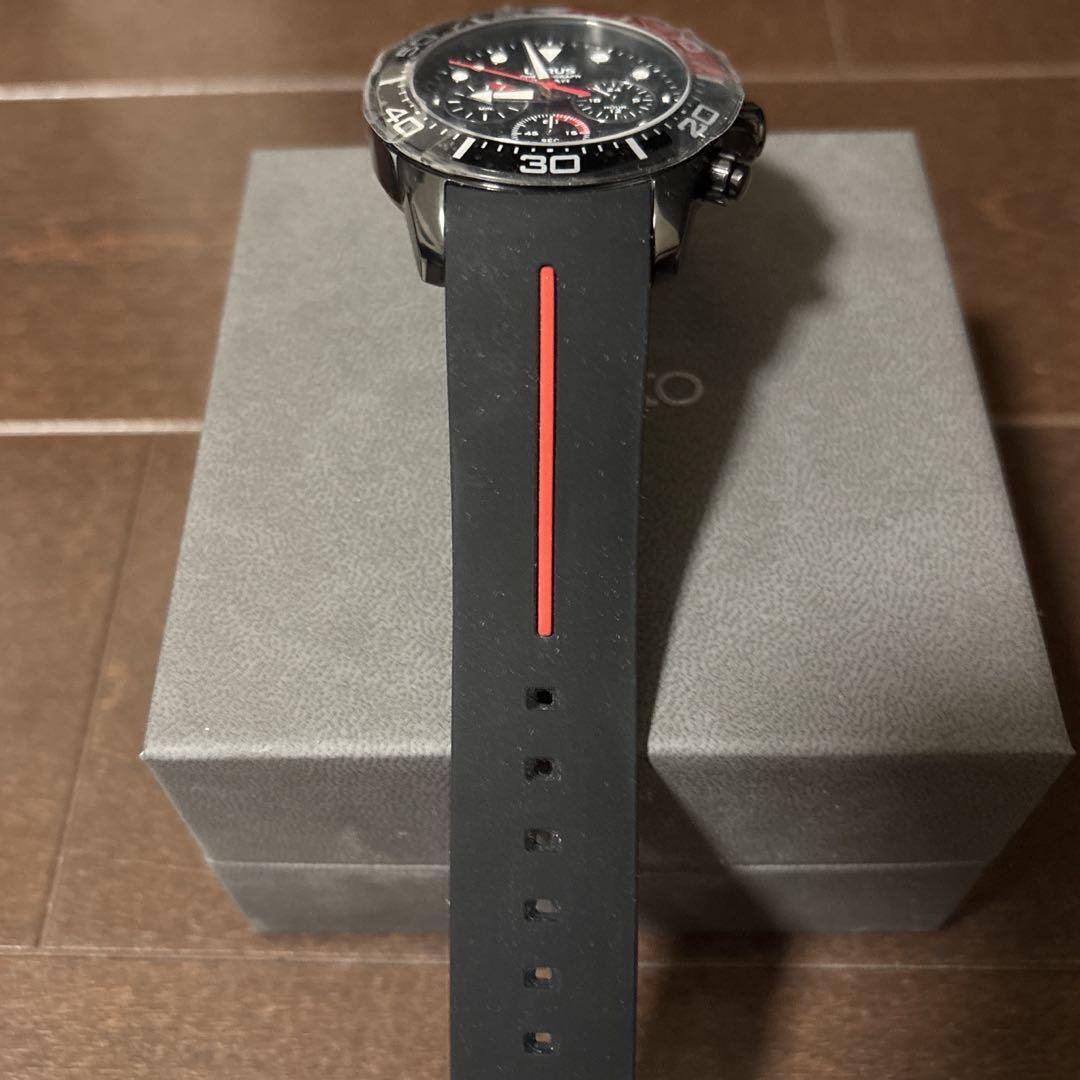 SEIKO RT347JX9セイコー ローラス 黒／赤クロノグラフ 時計