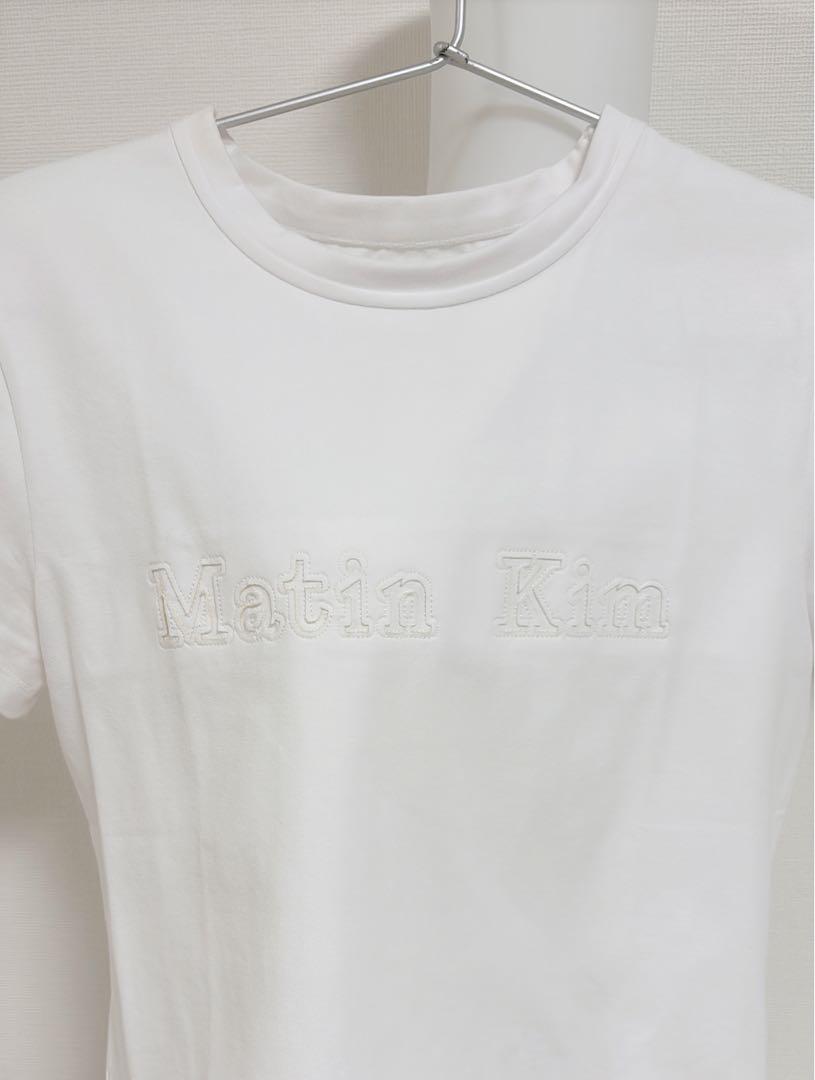 新品未使用Matin Kim ホワイト Tシャツ マーティンキム Matin Kim Tシャツ LOGO CROP TOP WHITE 半袖