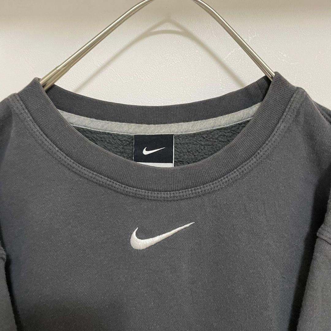 YAQ14【US輸入】NIKE(ナイキ)　スウェット【メンズL】長袖　濃いグレー