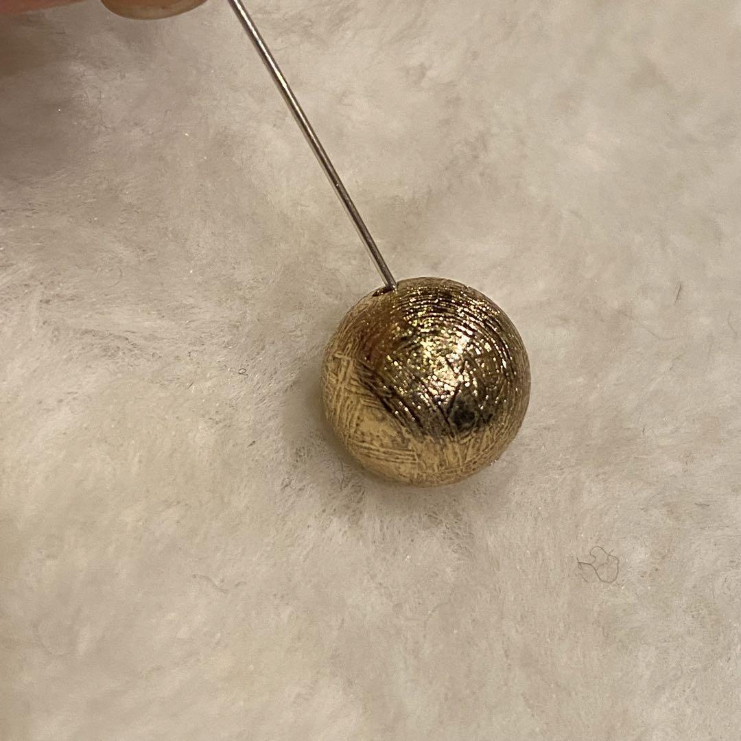 ギベオン　ゴールド　12ミリ玉　隕石　天然石　ハンドメイド