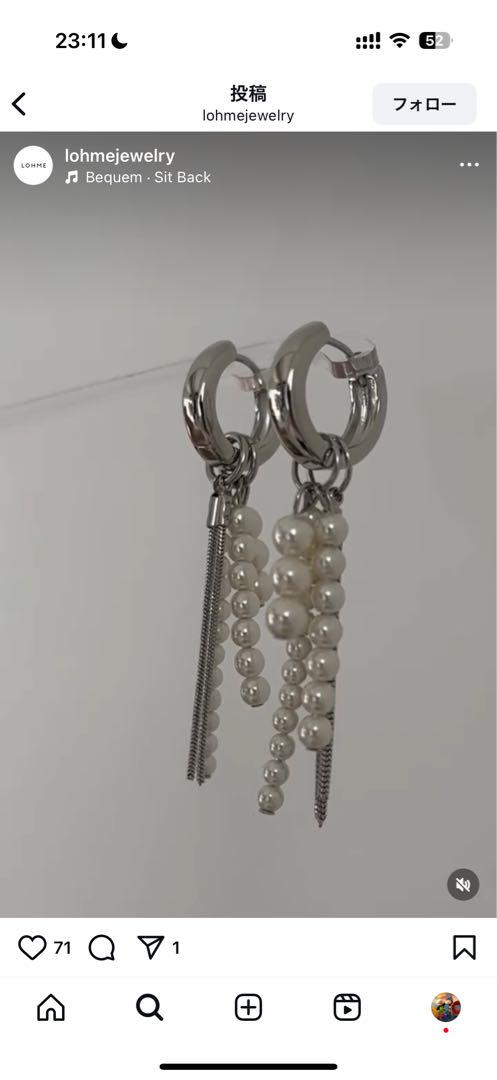 アクセサリー LOHME Fringe Chain Mixed Pearl Pierce LOHME Fringe Chain Mixed Pearl Pierce - メルカリ