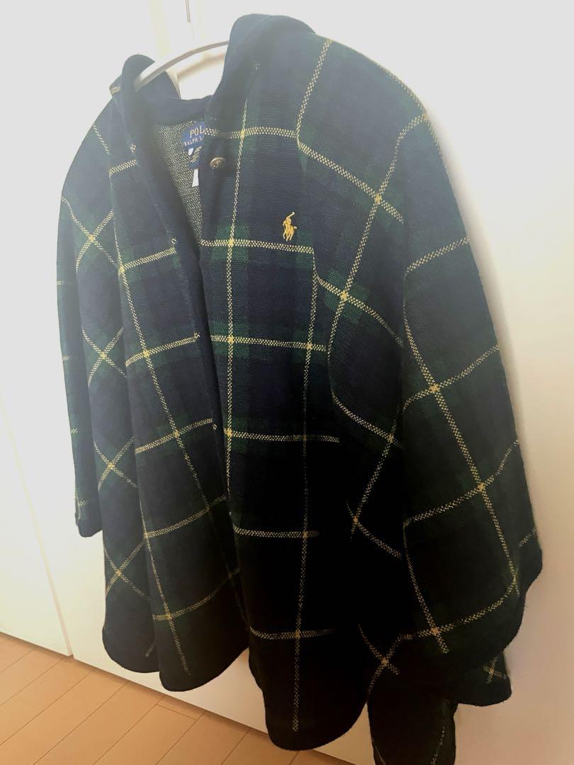 Ralph Lauren ウールポンチョ バッファローチェック 美品、ラルフローレン✴︎バッファローチェックウールポンチョ