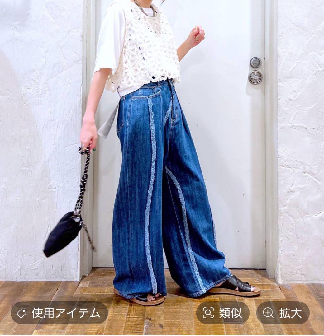 パンツ NKJ2024AW FRINGE WIDE DENIM