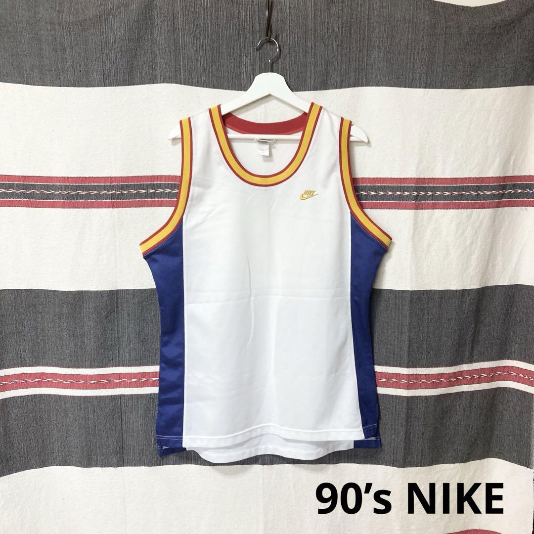 90sNIKE アトランタオリンピックUSAカラー 白タグバスケゲームシャツ希少