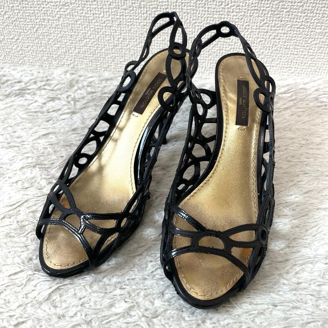 ルイヴィトン エナメルサンダル オープントゥサンダル 22.5cm