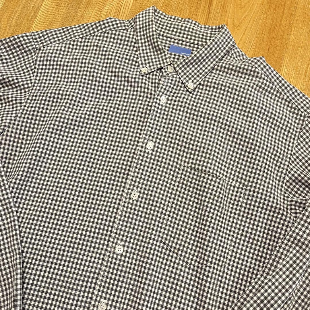 90s GOODENOUGHグッドイナフ ギンガムチェック シャツ L 黒白