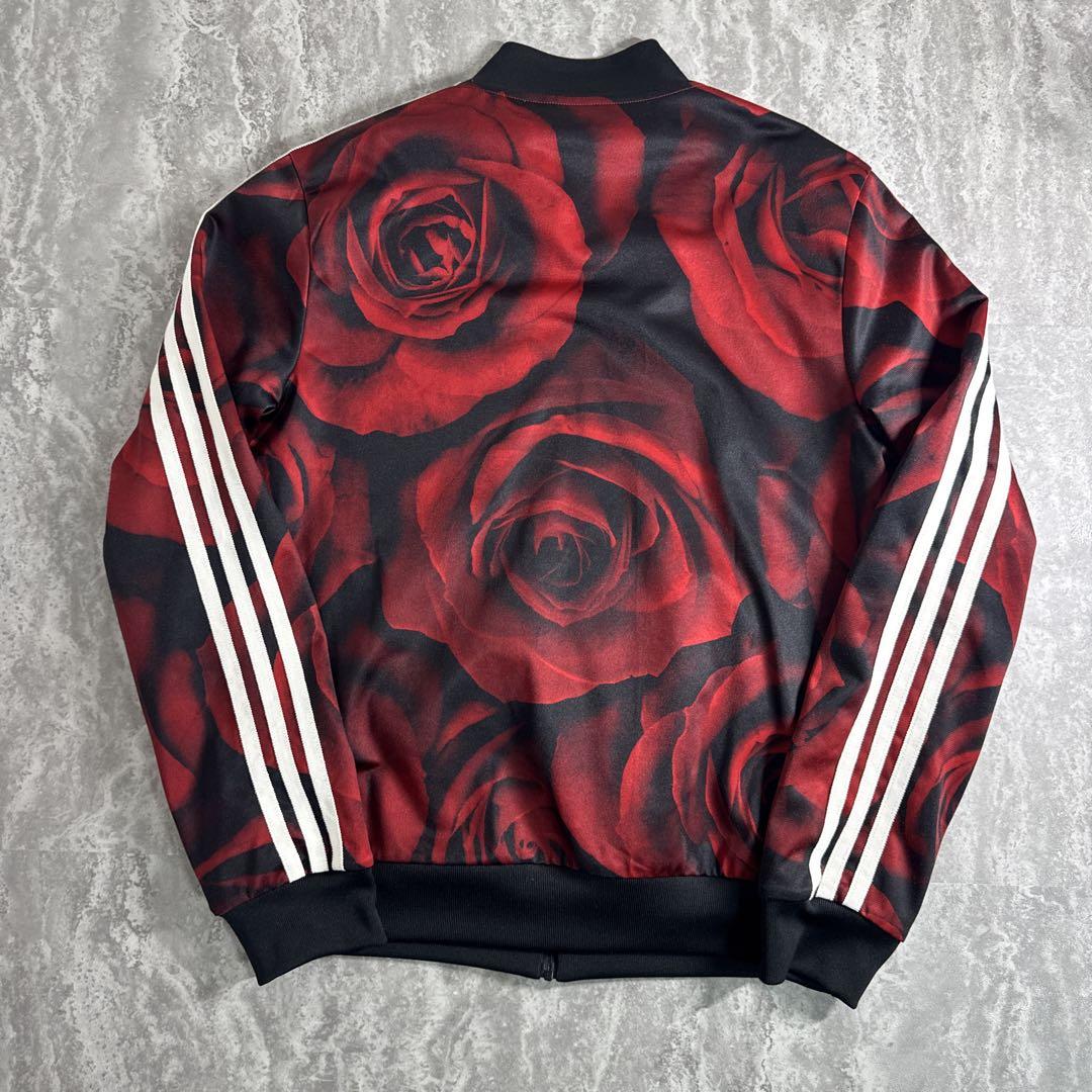 【希少】adidas トラックジャケット ジャージ 花柄 総柄 レッド