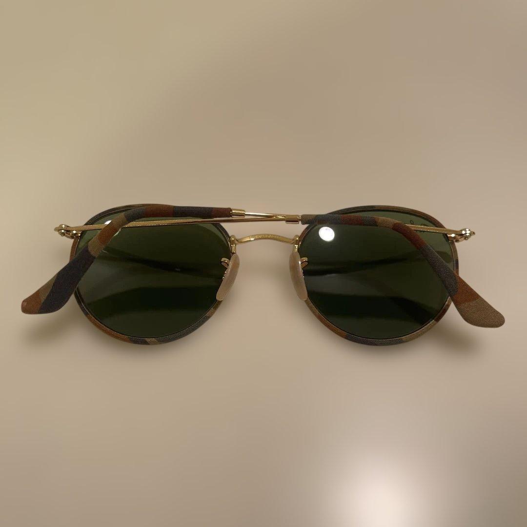 新品Ray-Ban ラウンド型サングラス グリーンレンズ ケース付き　迷彩柄