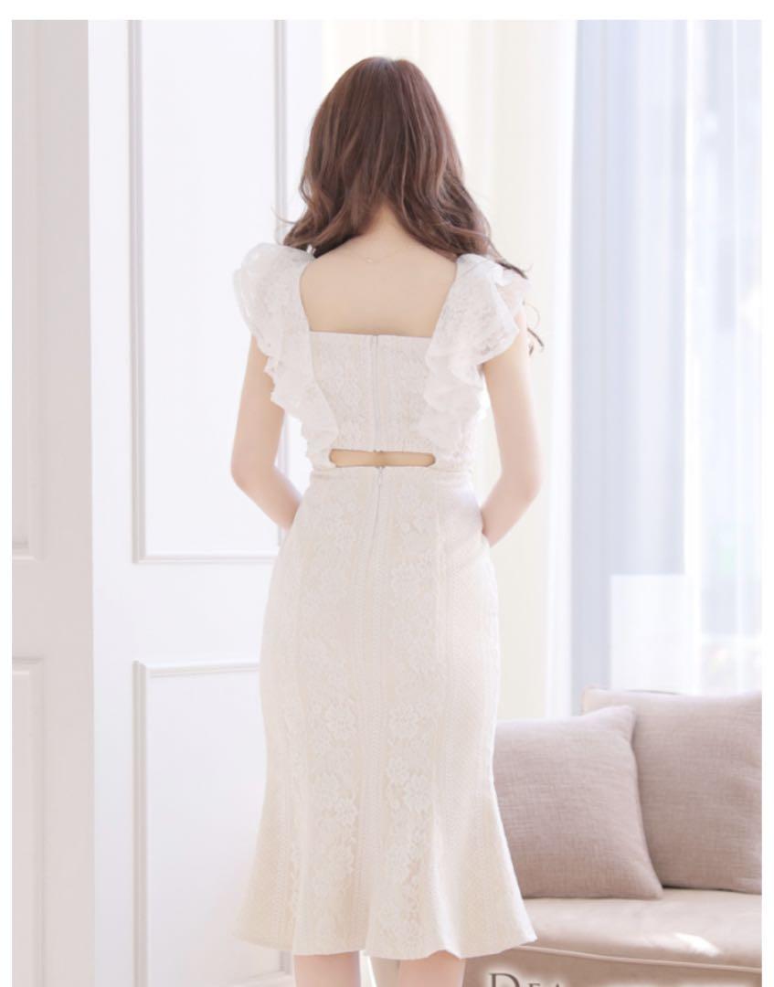 ROBE de FLEURS ドキャバドレス(DE2487) ホワイト