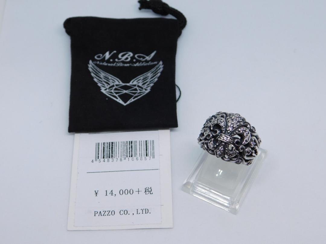 15号　新品　ナチュラルボーンアディクション　リング　ユリ　ジルコニア　ホワイト