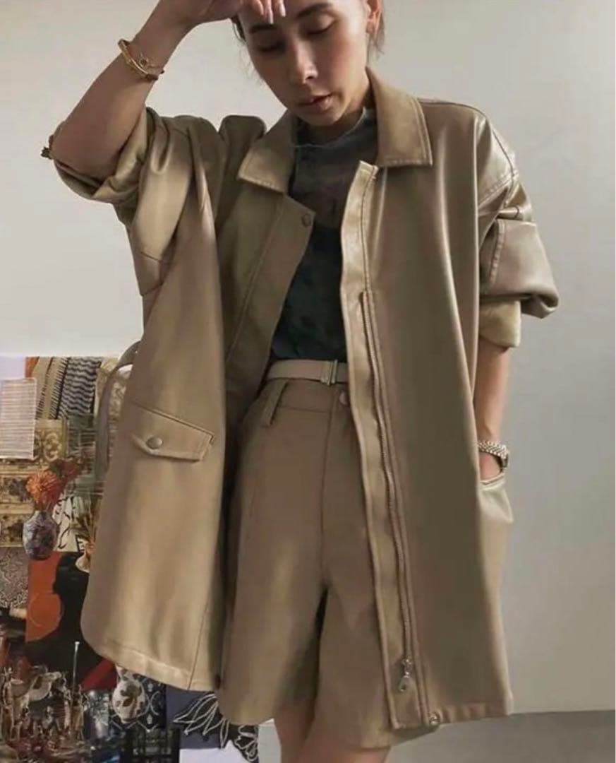 高級品 Amerivintage レザージャケット ショートパンツ SET en-dining