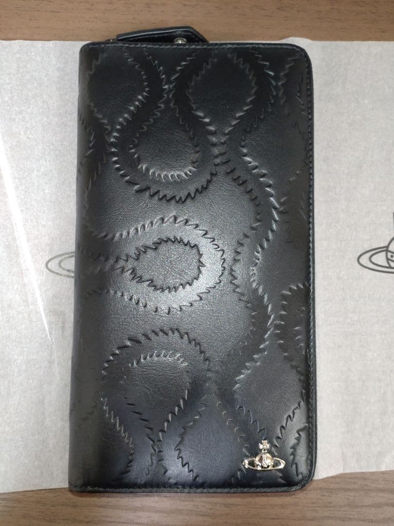 Vivienne Westwood ブラック 長財布 レザー スクイグル Vivienne Westwood ブラック 長財布 レザー スクイグル
