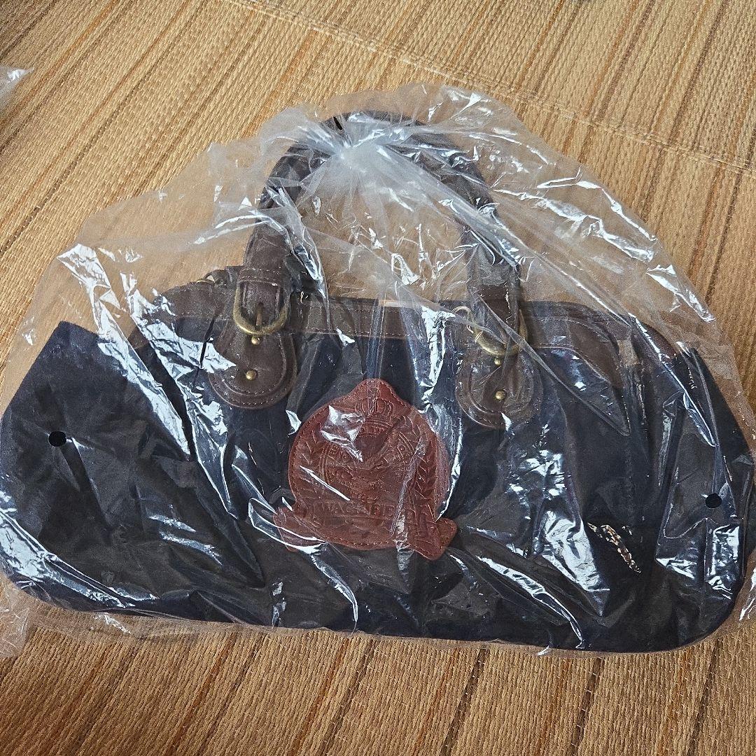 ツイードエンブレム　手提げ ボストンバッグ