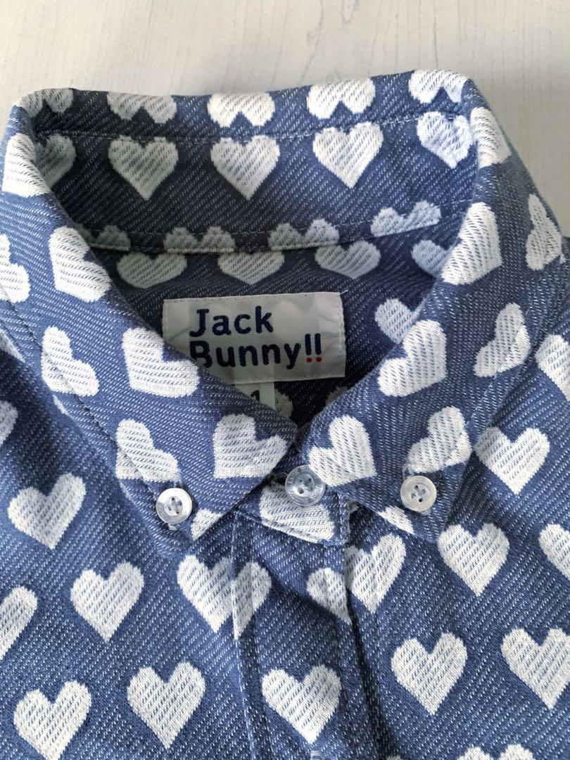 Jack Bunny!! ジャックバニー　長袖　ポロシャツ　ハート柄