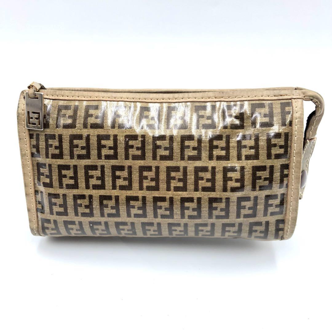フェンディ FENDI ポーチ ズッキーノ コーティングキャンバス