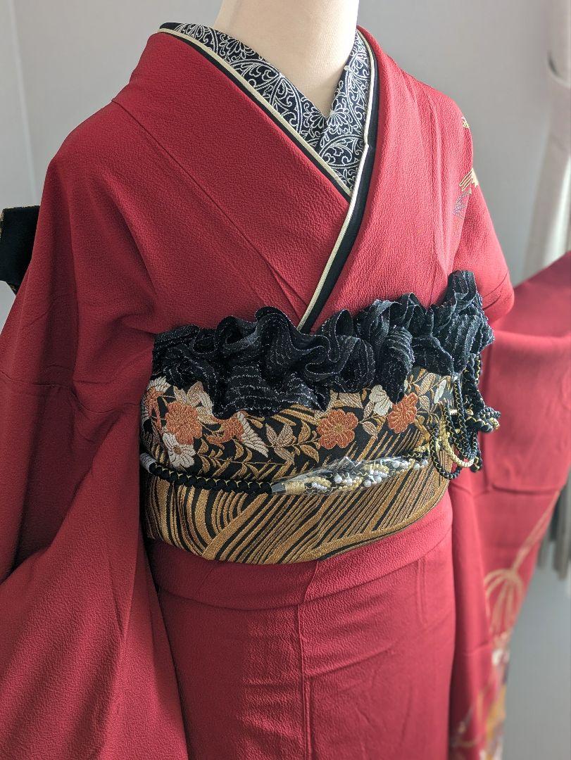 振袖フルセット 身丈169裄67 豪華振袖 赤 金彩 成人式