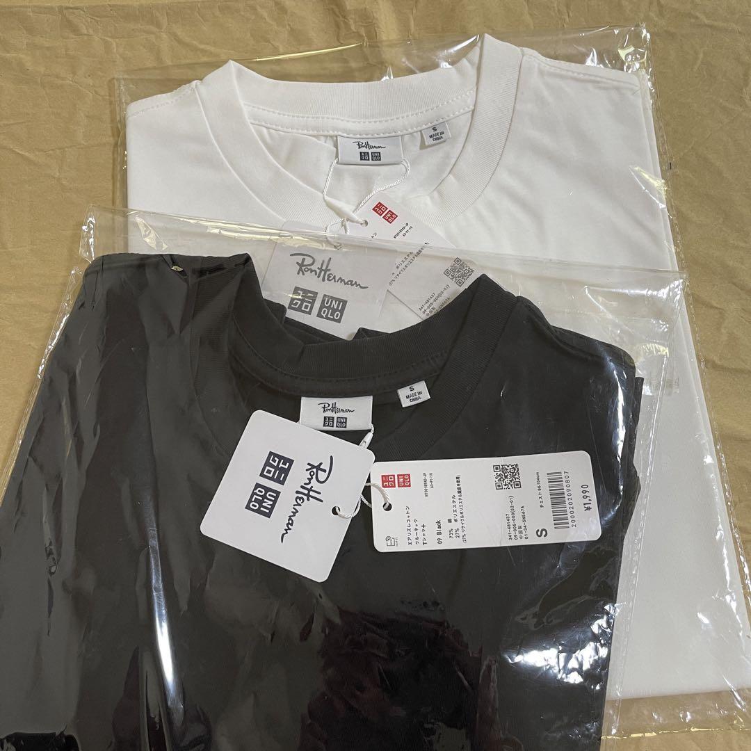 新品未開封 ユニクロ×ロンハーマン コラボ Tシャツ 白×黒 S Y334