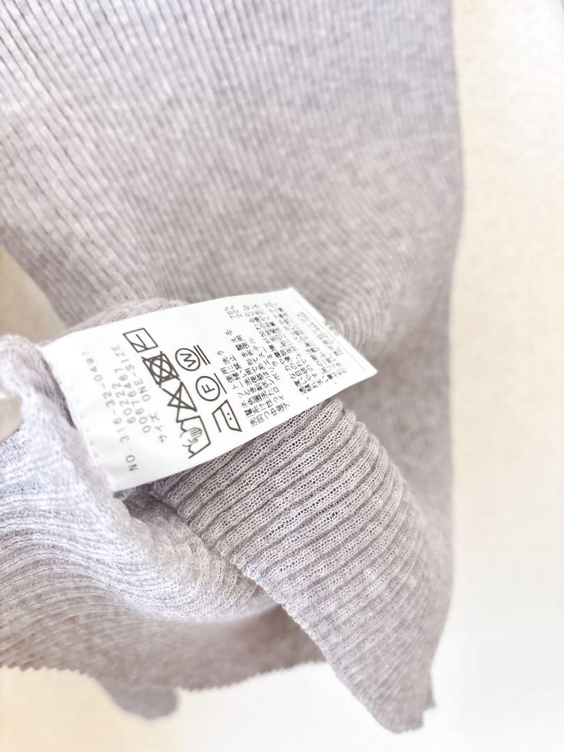 新品SHIPS for women 〈手洗い可能〉シアー リブ 長袖 ポロニット