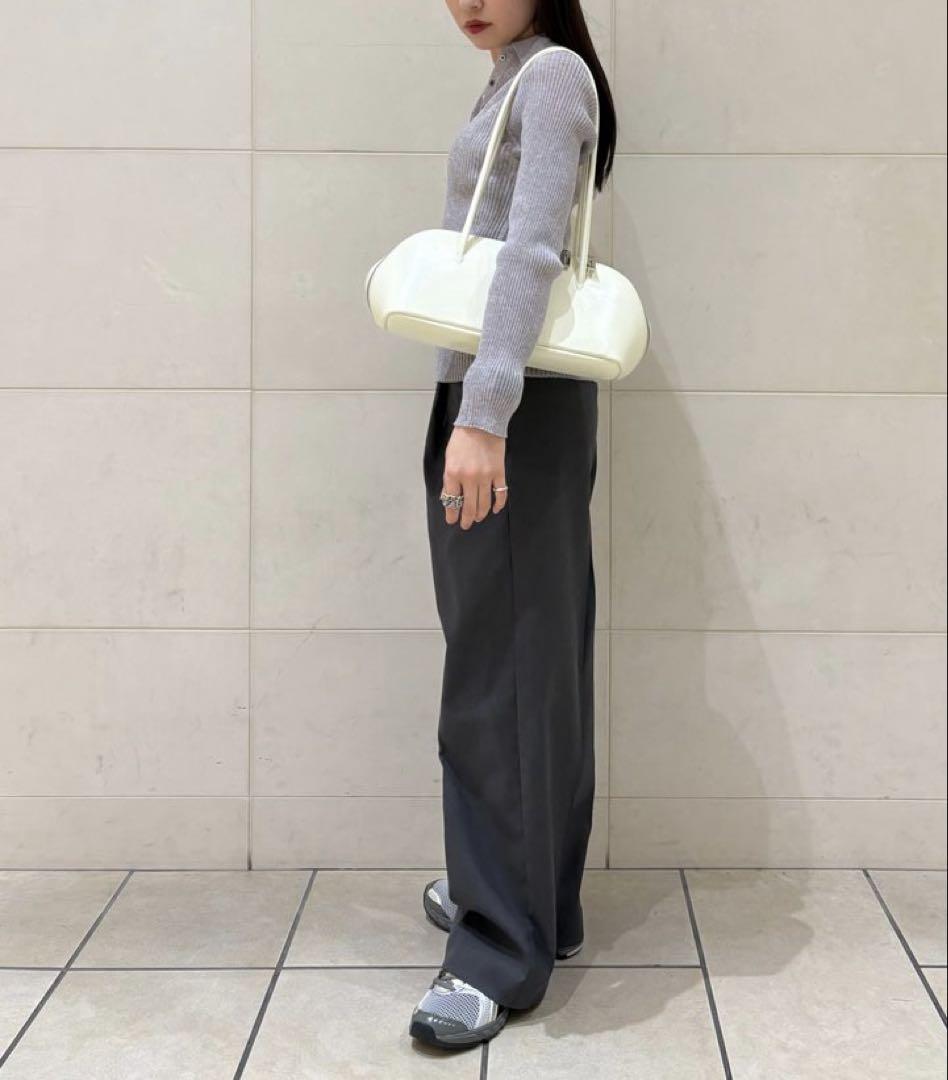 新品SHIPS for women 〈手洗い可能〉シアー リブ 長袖 ポロニット