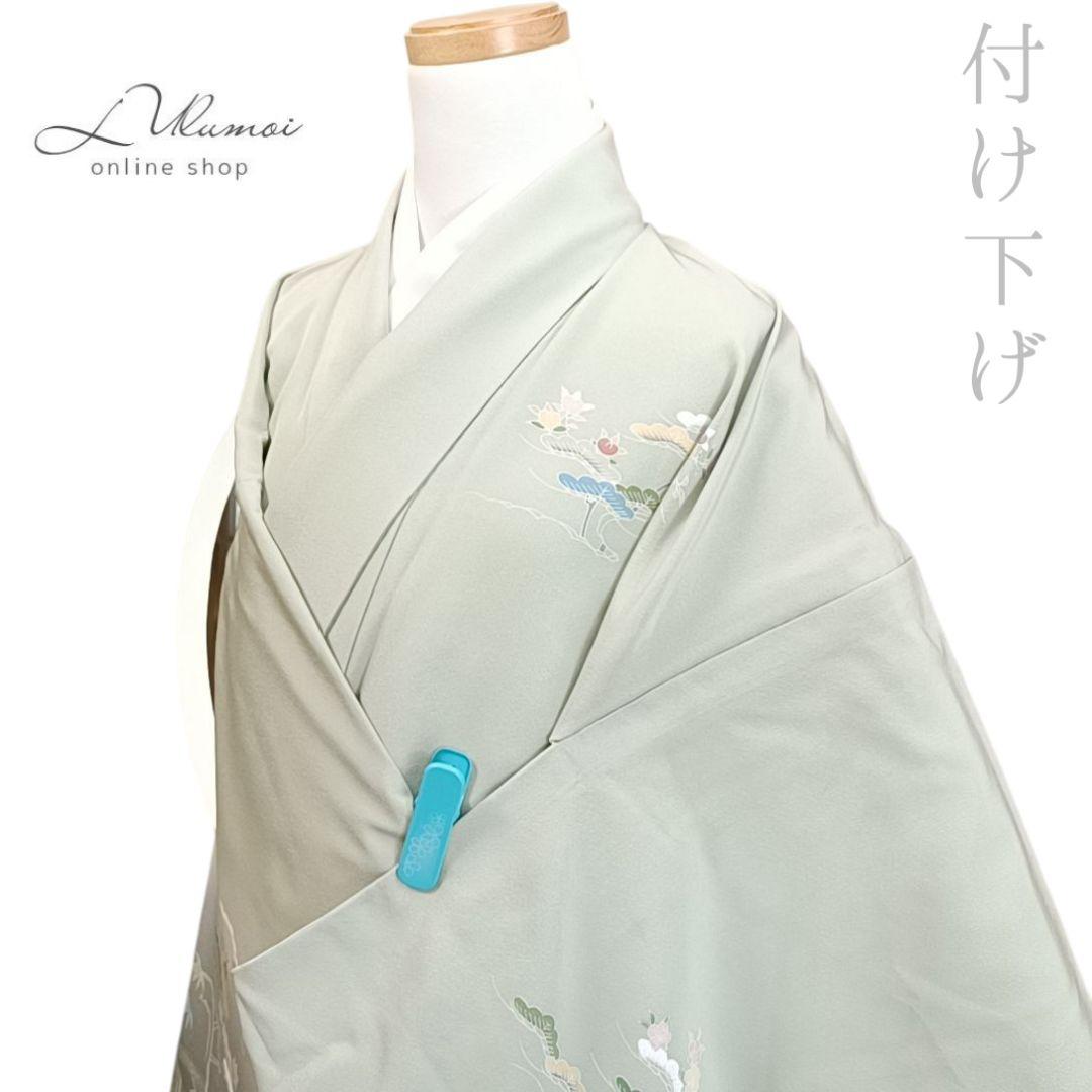 LULU78 付け下げ 袷 作家物 落款 花 町 緑