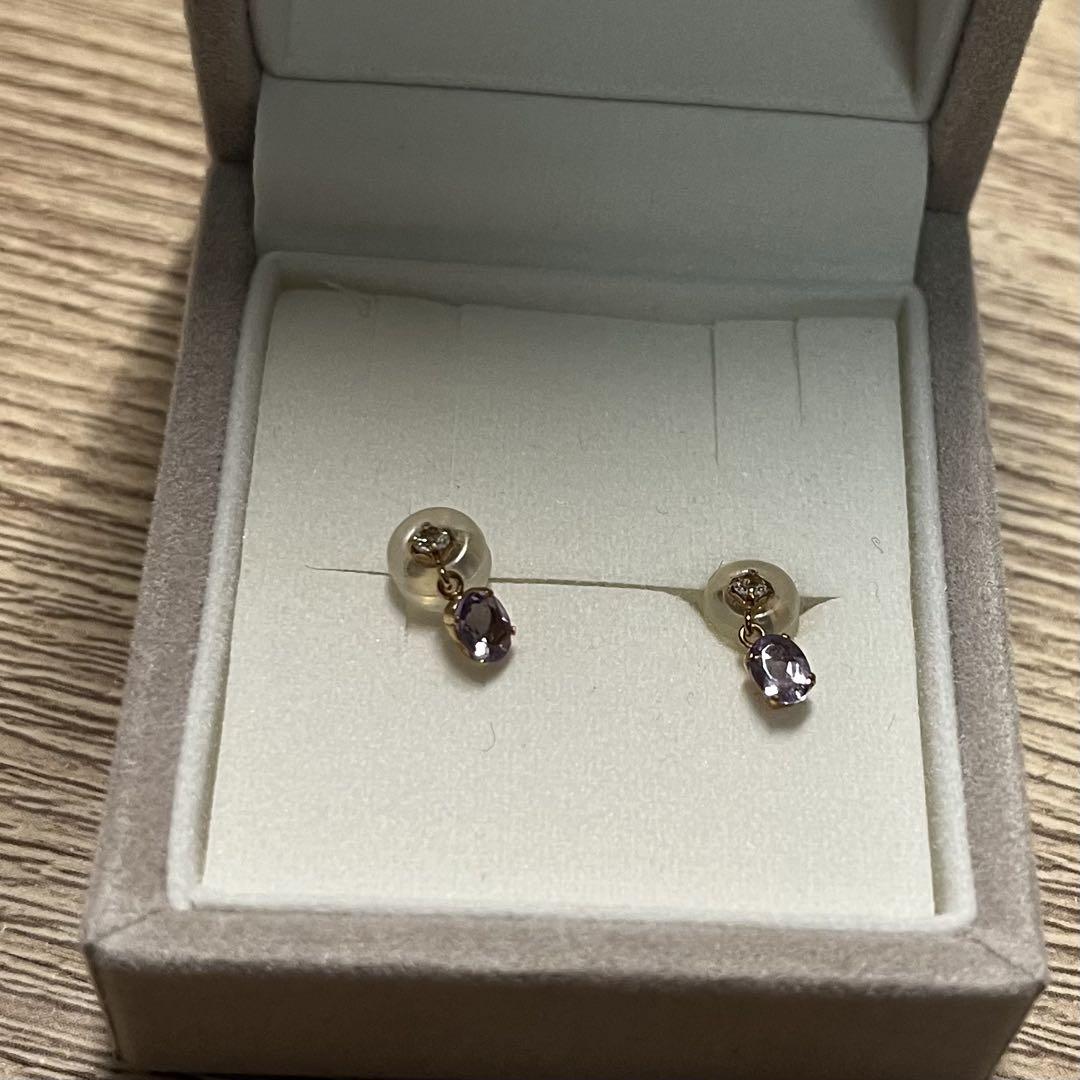 va 金色 ダングルピアス アメジスト vendomeaoyama