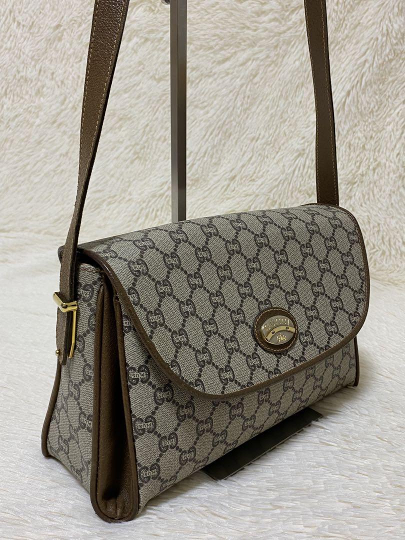 GUCCI グッチプラス ショルダーバッグ GG柄 フラップ付き PVCレザー