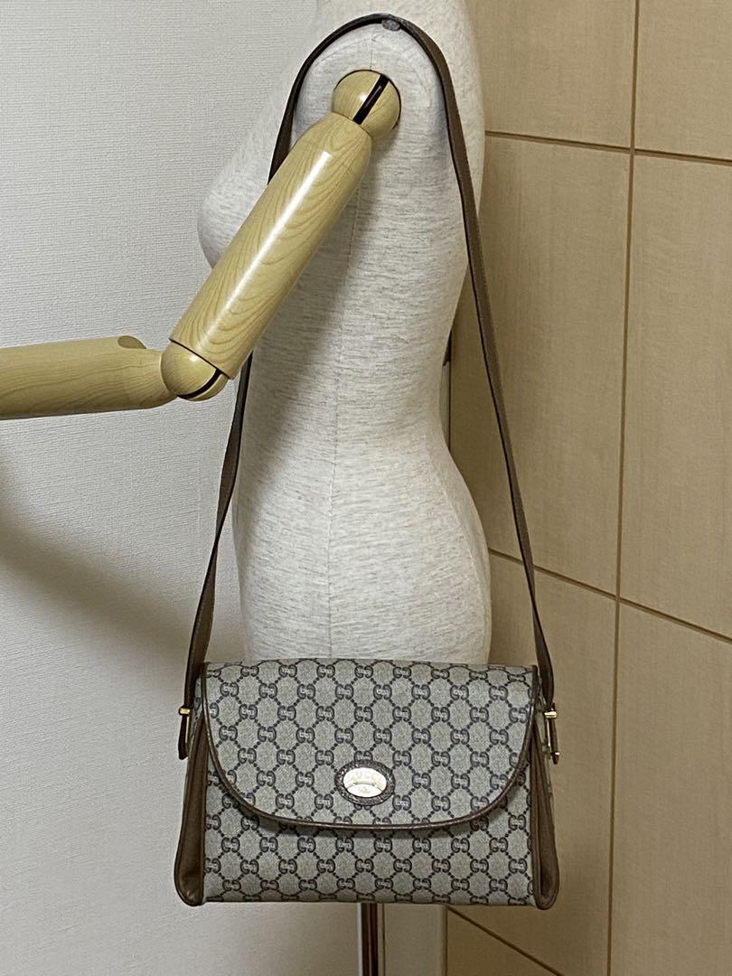 GUCCI グッチプラス ショルダーバッグ GG柄 フラップ付き PVCレザー
