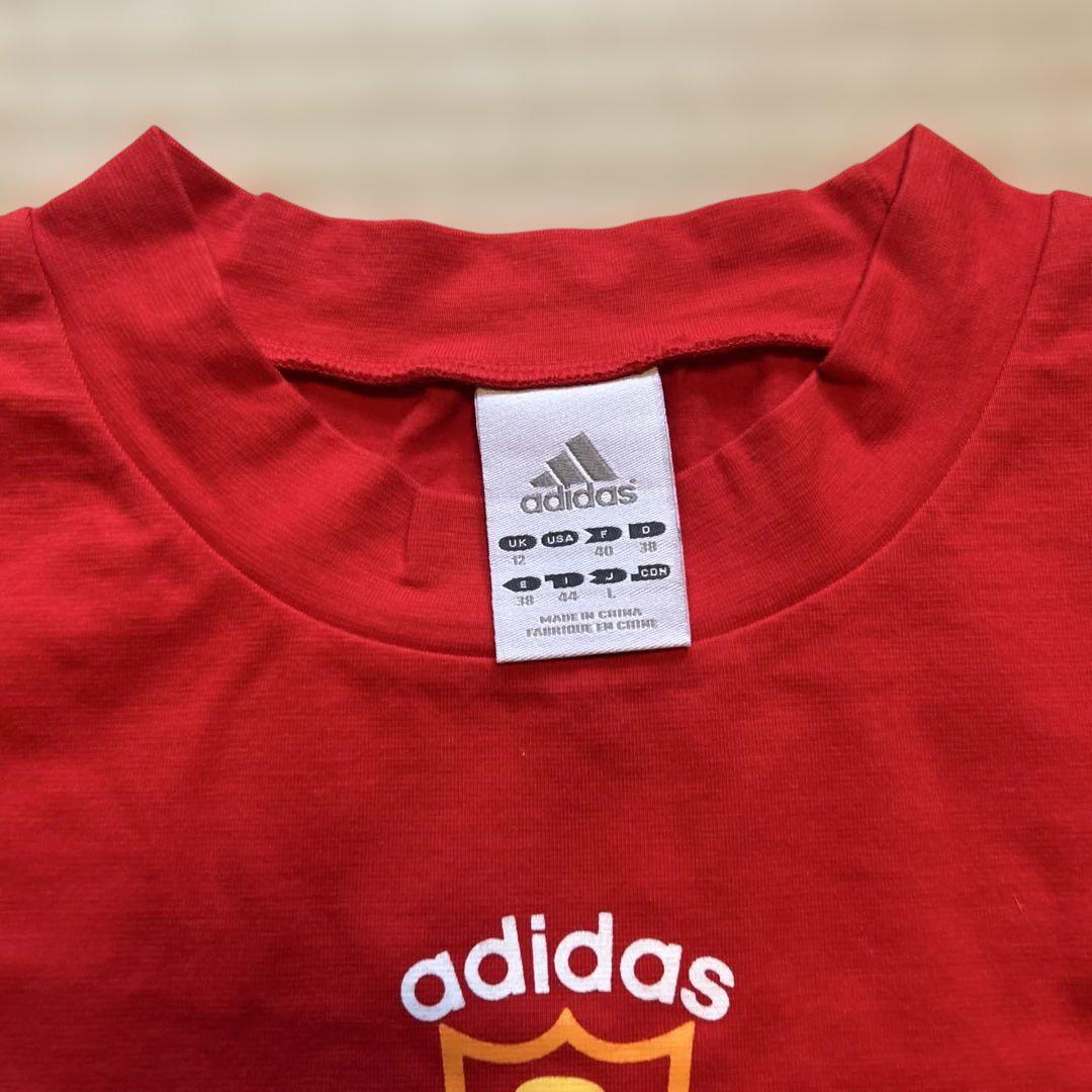 adidas アディダス 赤 レッド レディース Tシャツ サイズL