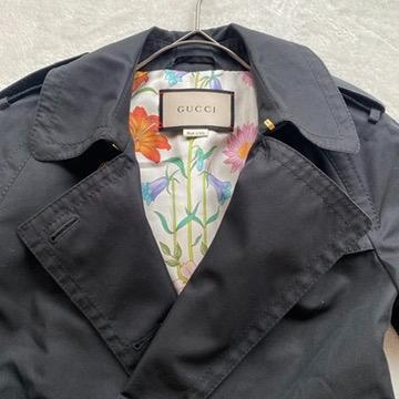 【美品】 GUCCI グッチ トレンチコート デザインボタン インターロッキング
